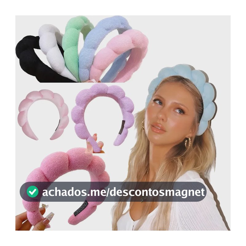 Tiara Nuvem Para Skincare Maquiagem Faixa De Cabelo Cor Preto
