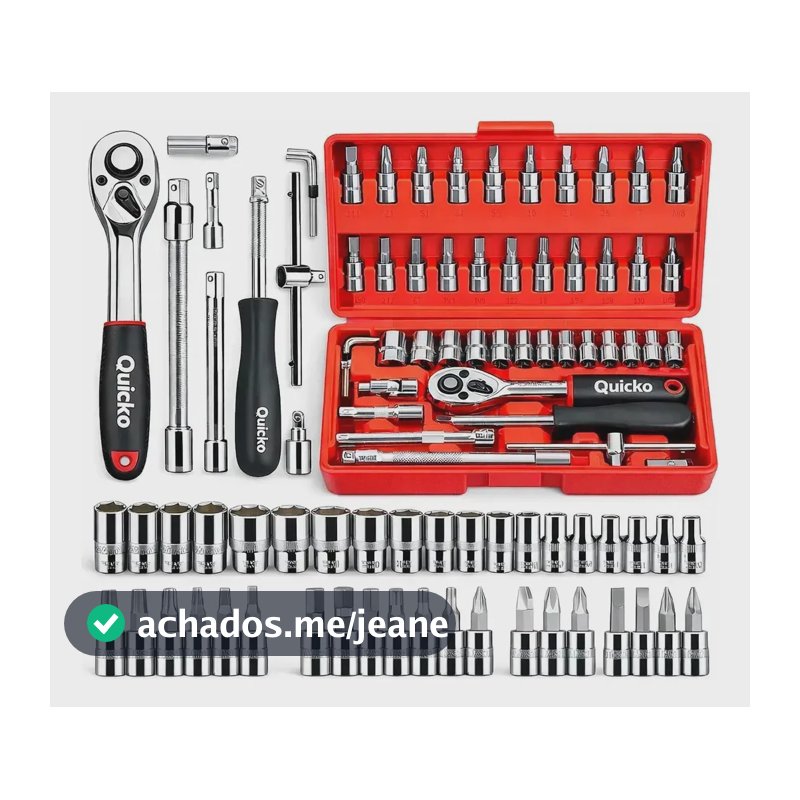 Kit Ferramentas 46 Peças Com Soquetes e Chaves Para Carro e Casa
