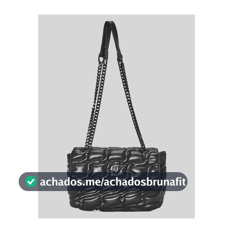 Bolsa Shoulder Bag Colcci Feminina Poliuretano 090.01.12196 Preto Liso Ouro Dourado