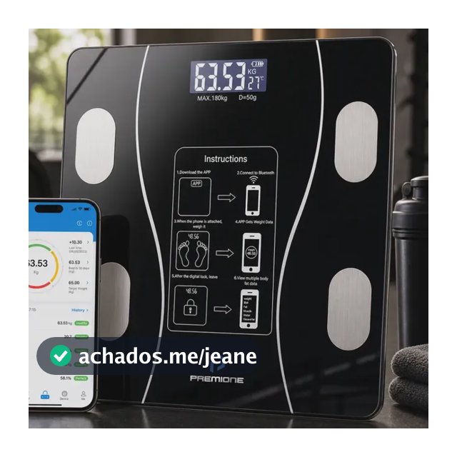 Balança Digital Bioimpedância Inteligente Bluetooth Mede Gordura Corporal Imc Massa Muscular App Android Ios Até 140kg
