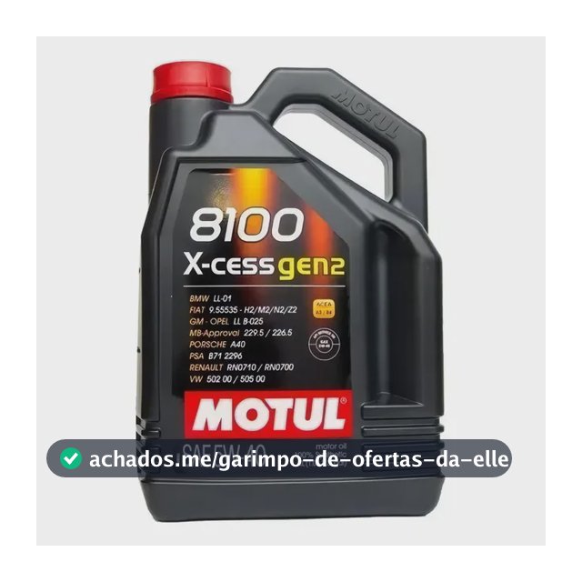 Óleo de motor Motul sintético 5W-40 para carro/caminhonete de 1 unidade x 4L