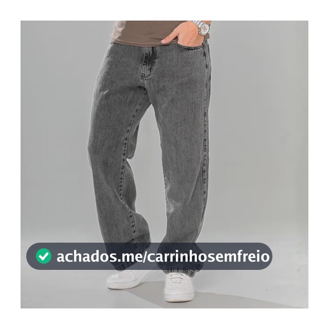 Calça Balão Jeans Masculina Marmorizada Streetwear Larga Bag