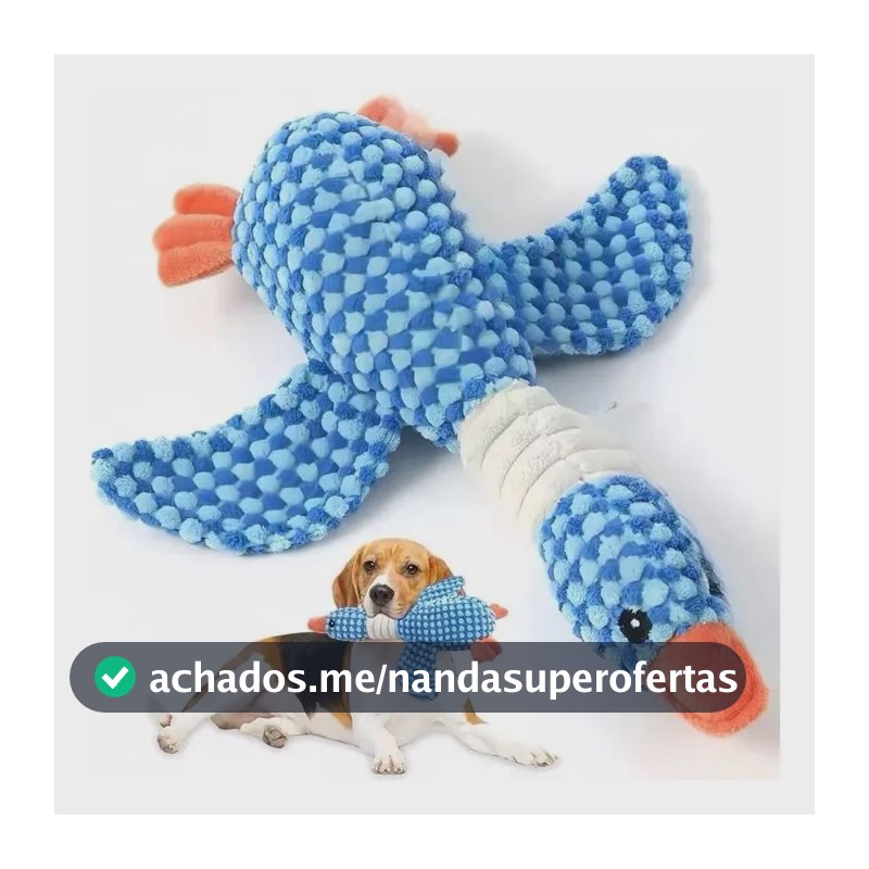Brinquedo De Pelúcia Para Cachorro  Gato Forma Pato Com Som Azul Pássaro