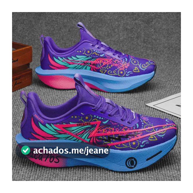 Tênis De Corrida Com Solado Alto Macio Masculino Violeta Geométrico 42