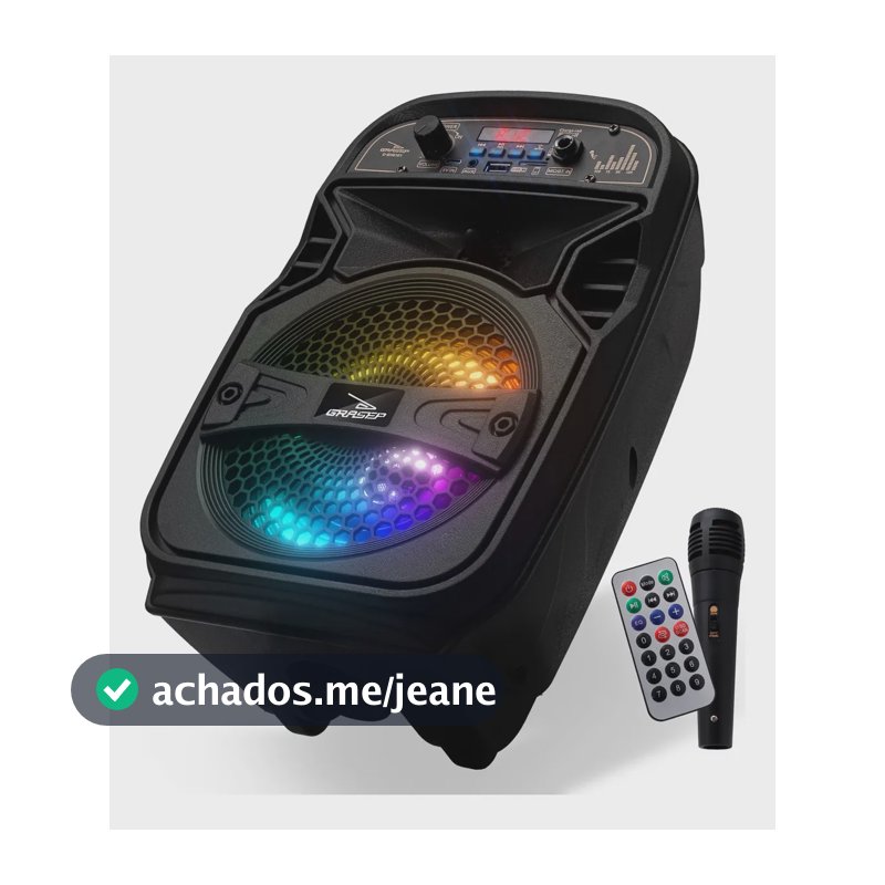 Caixa de Som Bluetooth Grasep D-BH6101 2.1 Canais Preto Com Rádio e LED