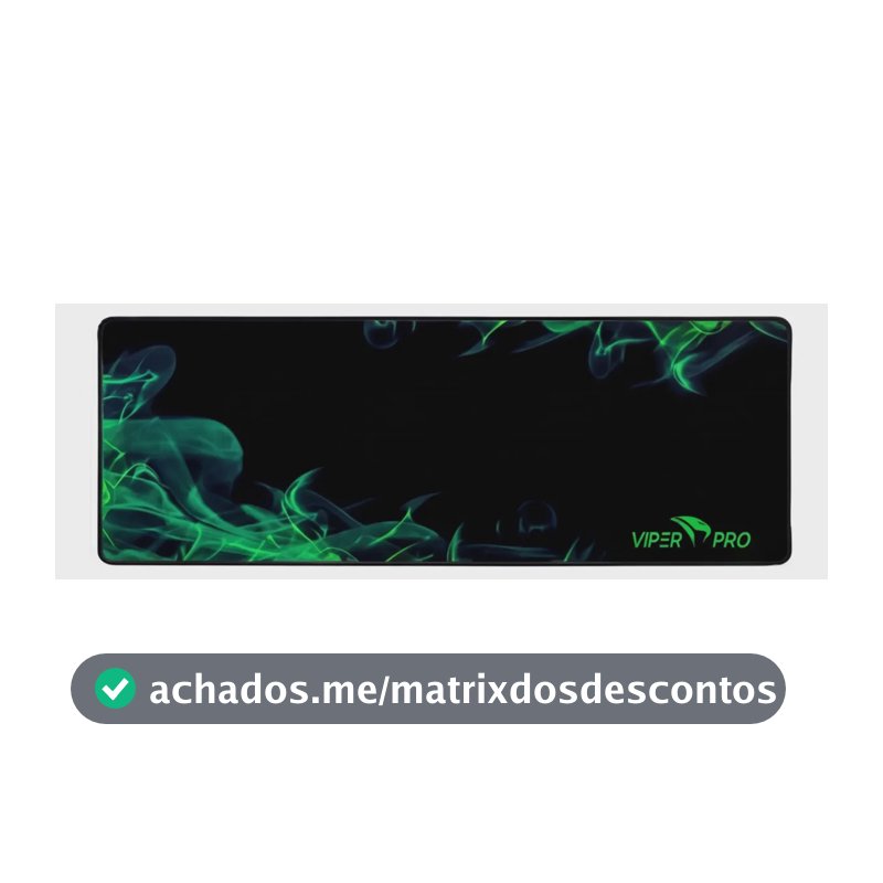 Mouse Pad Gamer Extra Grande Viper Pro Python 900x300mm Para Melhor Desempenho Preto E Verde Preto E Verde