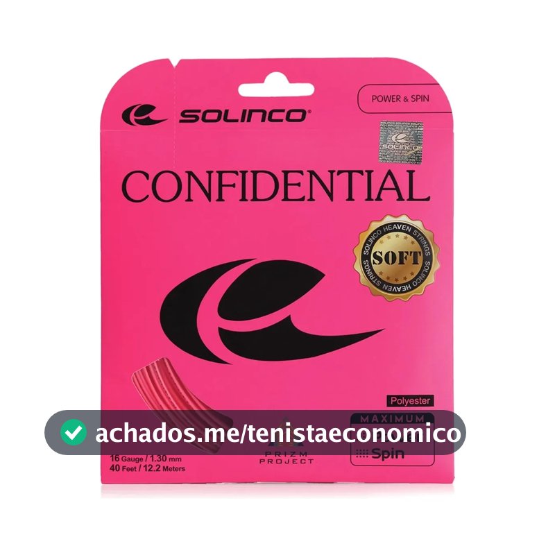 Corda Solinco Confidential Soft 16l 1.25mm Pink 1 Set 12m 1.25 Mm Rosa-chiclete