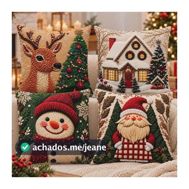 Capas Almofadas Decorativas Natalinas Papai Noel Feliz Natal