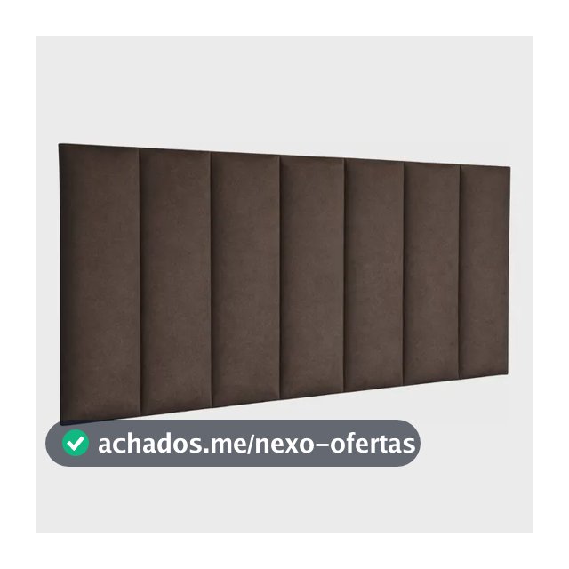 Cabeceira Modular Estofada Cama Placas 45x20 Retangulares Marrom Casal Padrao - 7 Placas