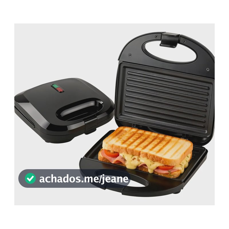 Sanduicheira Grill Elétrica Torradeira Dupla 750w 127/220v Preto 127v