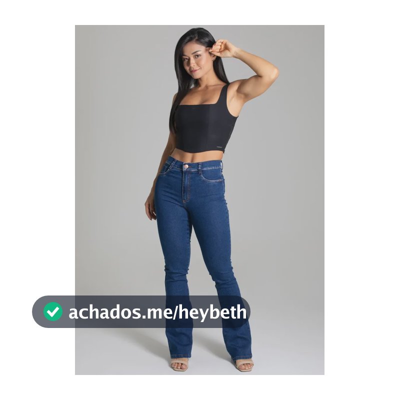 Calça Jeans Feminina Boot Cut 277151 Com Cintura Alta Sawary Índigo Liso 40
