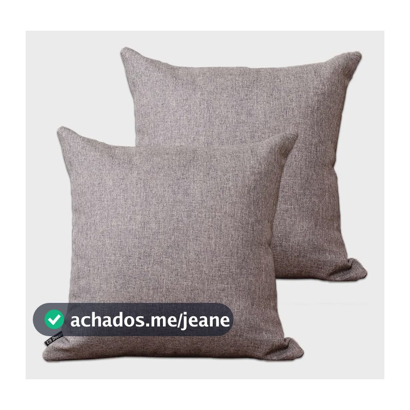 Kit 2 Capas De Almofada Linho Liso 45 X 45 Cm Cinza US Decor