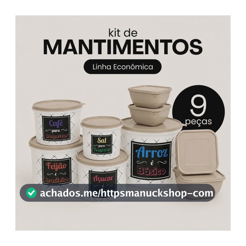 Kit Porta Mantimentos 9 Peças Econômico Cozinha Alimentos Areia Tpw