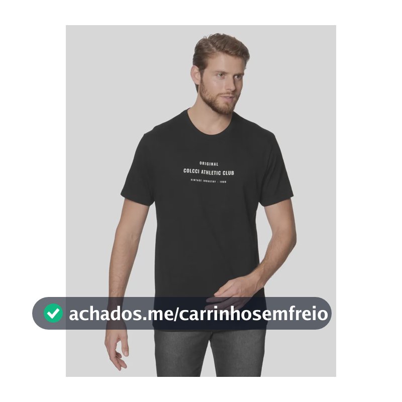 Camiseta Colcci Masculino 350112372 Preto Logo Gg Estampa Localizada