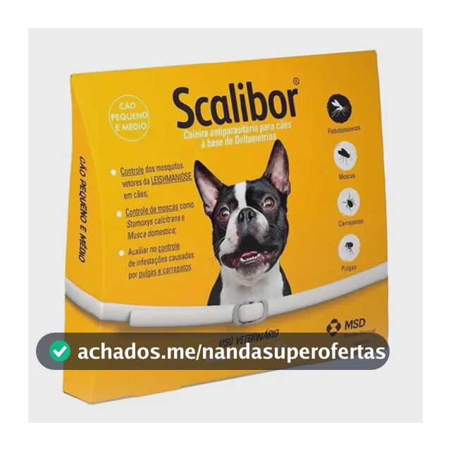 Coleira Antiparasitária Scalibor 48cm Cães Pulgas Carrapatos MSD