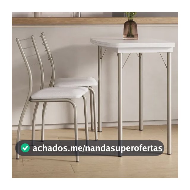 Conjunto Sala De Jantar Tallim Mesa e 2 Cadeiras Carraro Cor Branco