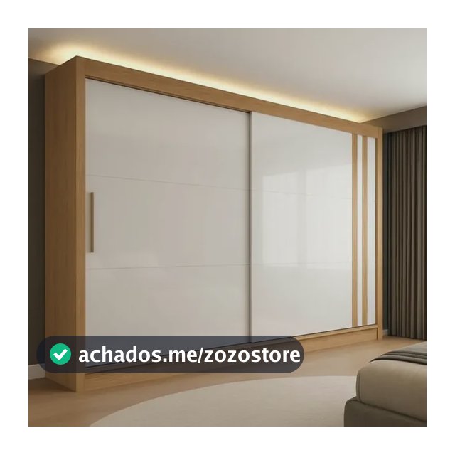 Guarda Roupa Casal 2 Portas De Correr 4 Gavetas Seul Freijó/off White
