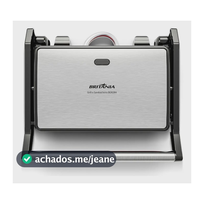 Grill E Sanduicheira Britânia Bgr28a Preto Com Acabamento Inox