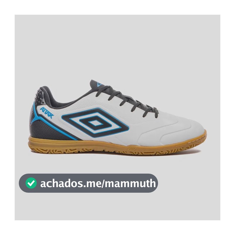 Chuteira Futsal Umbro Masculina Cimento Attak Iii Unisex Branco/preto/cloisonne 39 Br