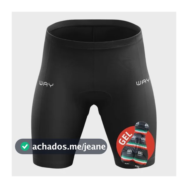 Short Ciclismo Bolsos Homem Gel Bermuda Bike Poliéster