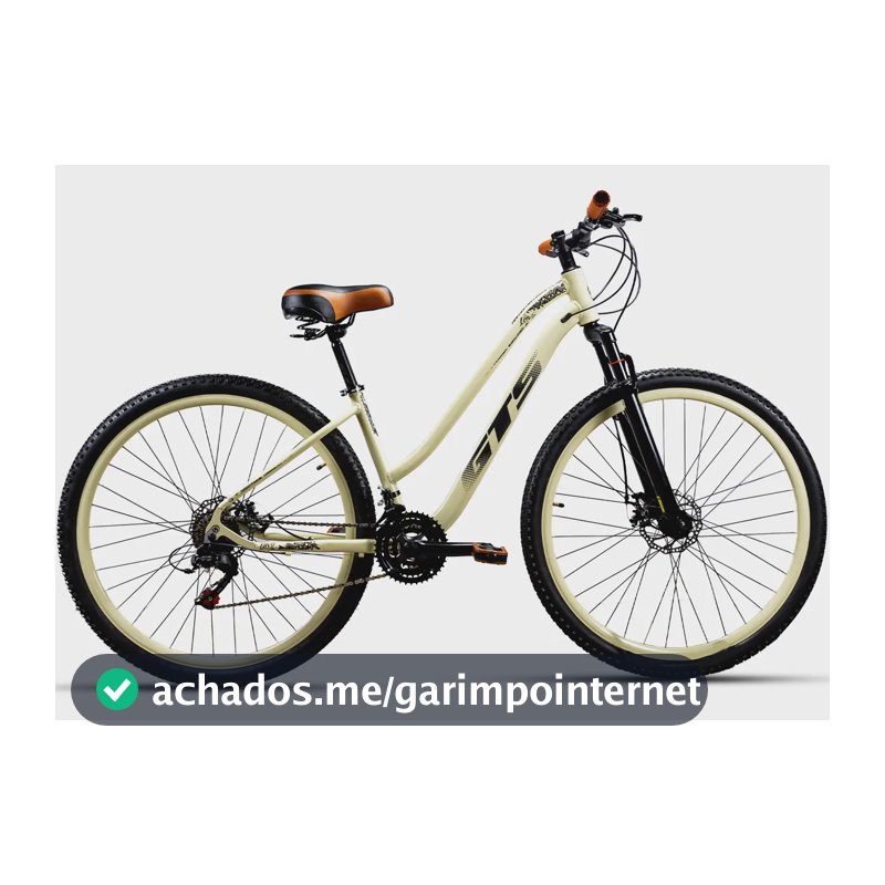 Bicicleta Aro 29 Gts Alumunio Lavy Câmbio Shimano 21 Marchas Bege Retro Com Preto 17