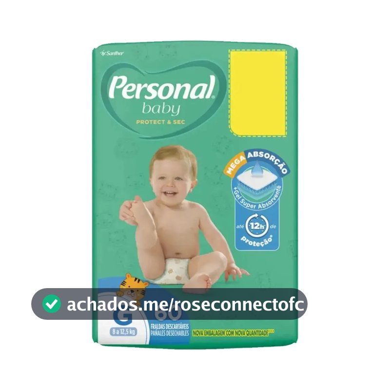 Fraldas Descartáveis Soft & Protect Pacote Hiper Tamanho G Personal