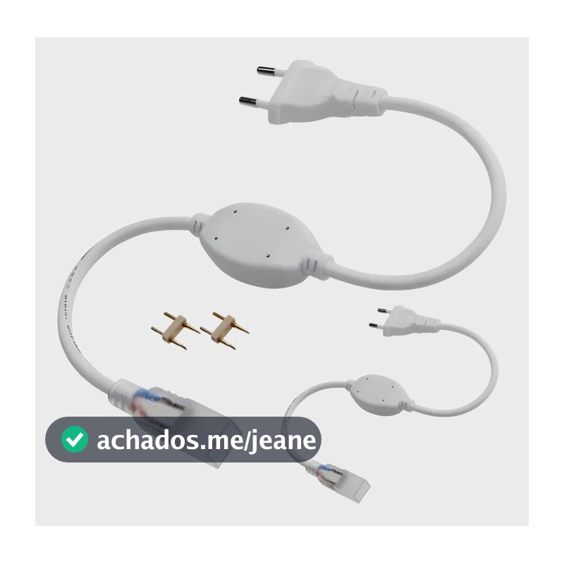 2 Conector Plug Tomada Fonte Mangueira Led 5050 Chata Bivolt Led