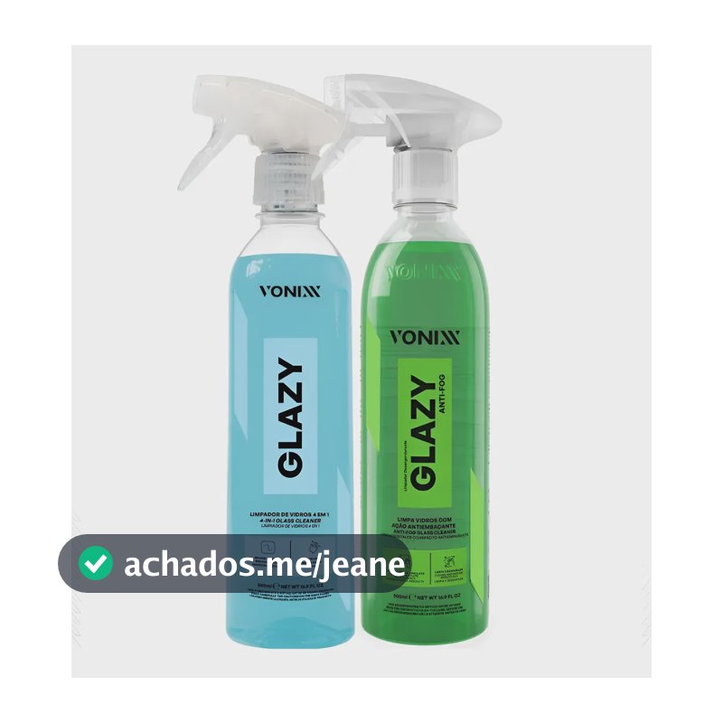 Kit Limpeza Vidro Automotivo Glazy Limpz Reduz Atrito + Glazy Anti Fog Anti Embaçante