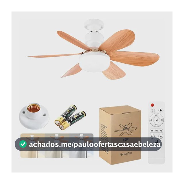 52cm Ventilador De Teto Led Com Luz, Soquete Grátis Incluso 52 Cm 50 Hz/60 Hz Branco 85v-250v Tons De Madeira Plástico 6