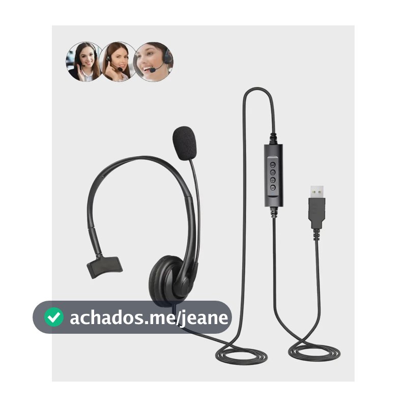 Fone De Ouvido Headset Callcenter Telemarketing Usb