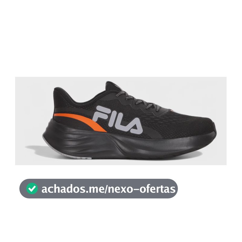 Tênis Fila Comet 2 Treino Leve Respirável Confortável Casual Preto-laranja-cinza 38 Br