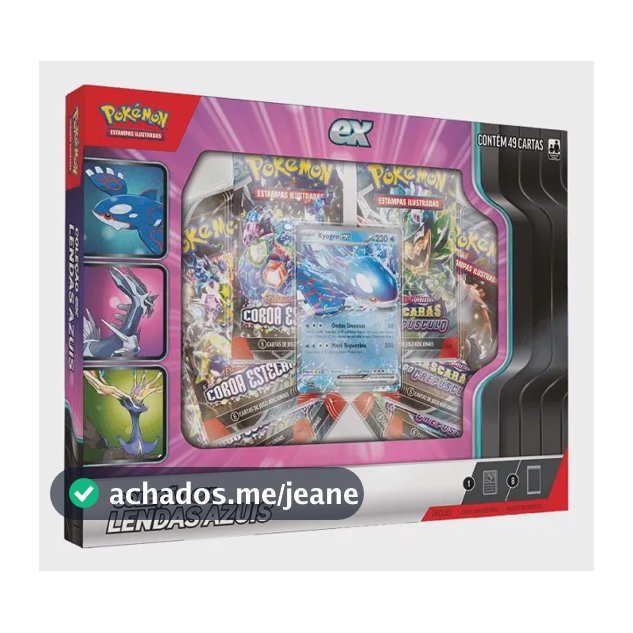 Jogo De Cartas Colecionáveis Azuis Kyogre Copag Pokémon 49 cartas rara