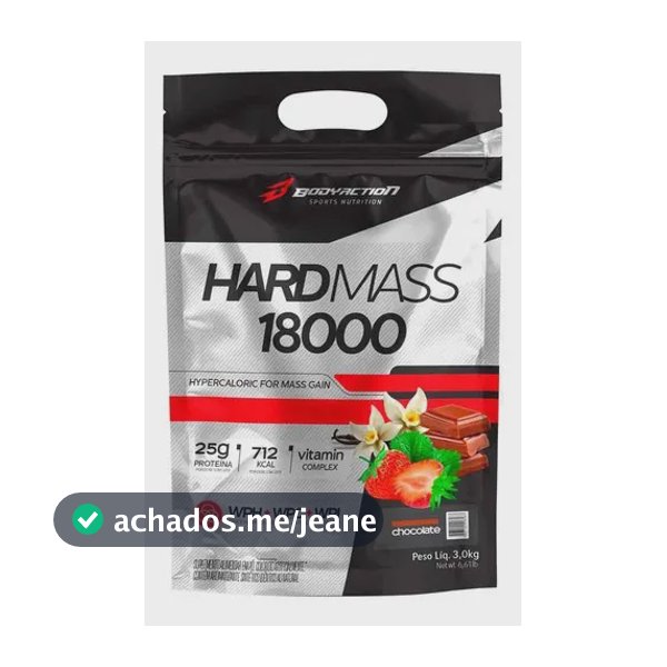 Hardmass 18000 Hipercalórico 3 Kg - Bodyaction Sabor Baunilha