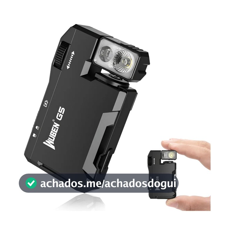 Lanterna Recarregável Wuben G5 400 Lúmens Rgb, Magnética - Branco - Preto