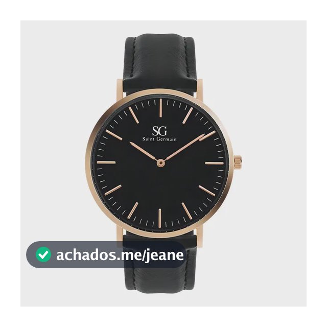 Relógio Masculino Saint Germain Murray Black Rosé Gold 40mm Correia Preto Bisel Dourado Fundo Preto