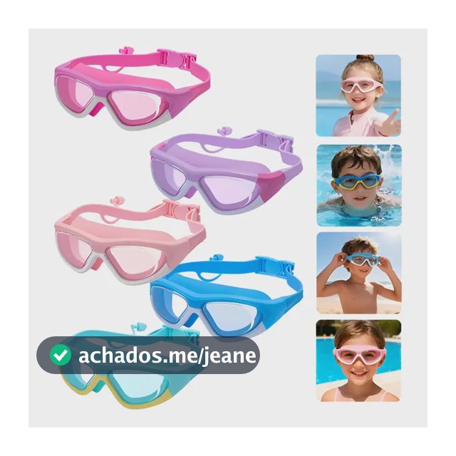 Óculos Infantil Natação Piscina Uv Protetor Ouvido Acoplado