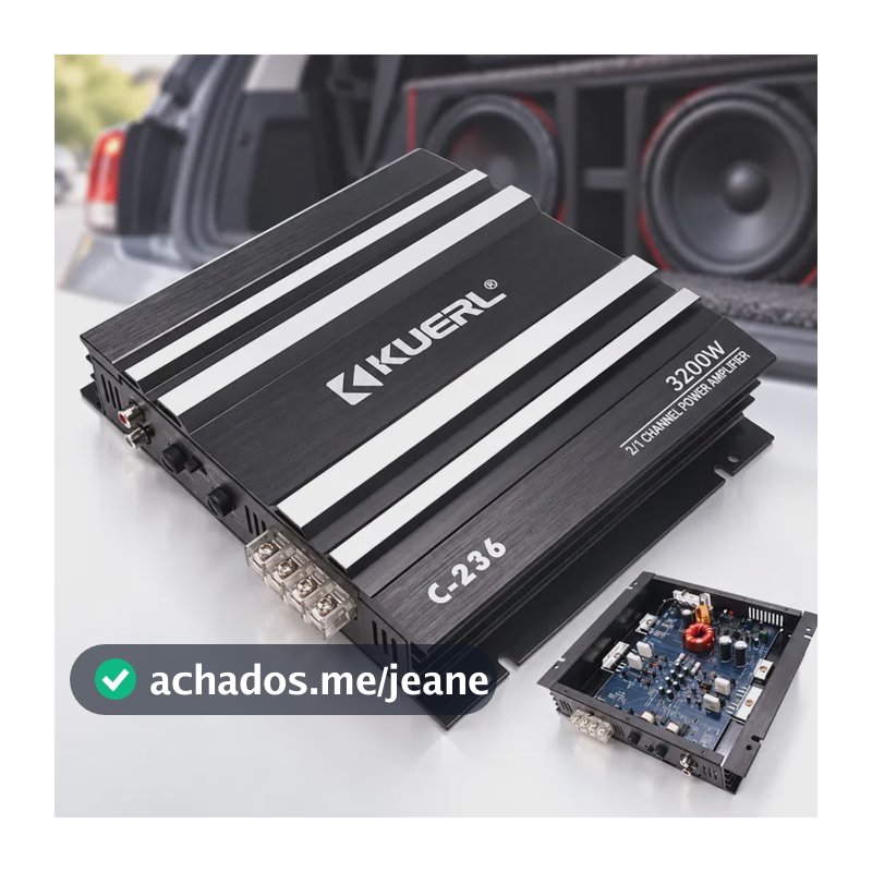 Módulo Amplificador 3200w 2 Canais Som Automotivo Preto