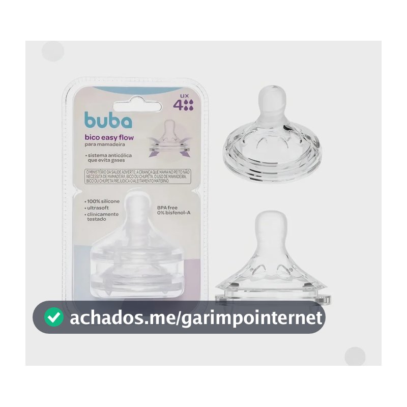 2 Bicos Mamadeira Buba Fluxo Rápido (6meses+) Anticólica