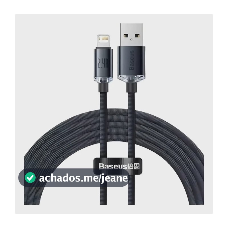 Cabo Usb P/ Lightning Baseus Crystal Shine Fast 2.4a 2m