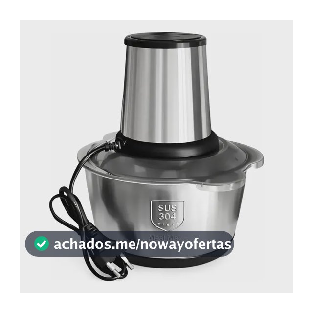 Processador Triturador Elétrico De Alimentos Inox 2 Litros Prateado 220v