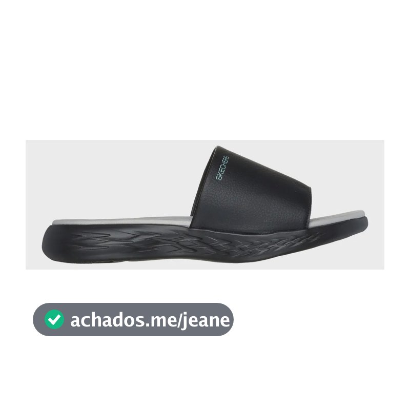 Chinelo Fem On The Go 600 Skechers Preto / Cinza Escuro Lisa 37 Br