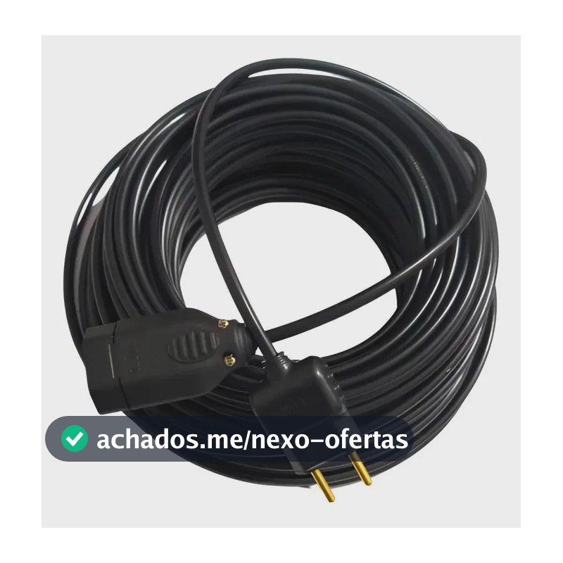 Extensão Eletrica 30 Metros Reforçada Profissional 10a Co Preto