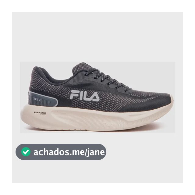 Tênis Fila Masculino Spry Esportivo Treino Corrida Academia Preto/grafite/cinza Mesh 39