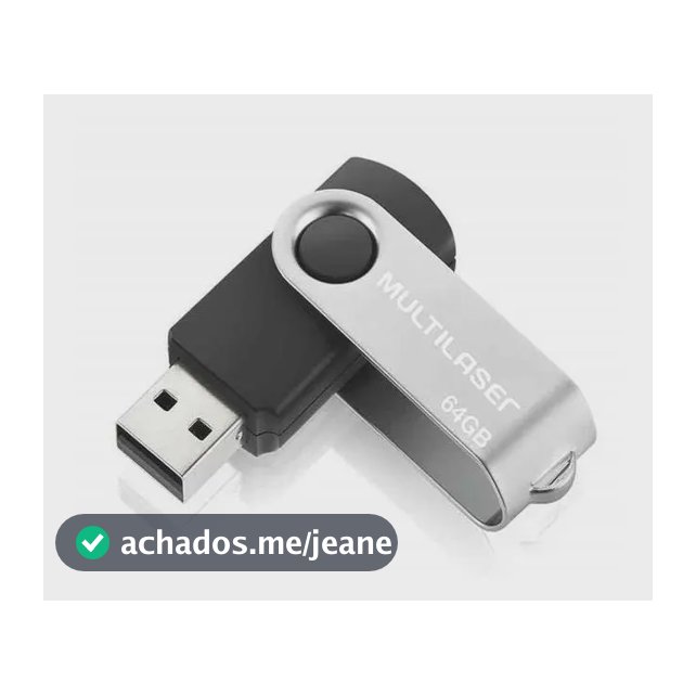 Pendrive Twist preto 64gb multilaser modelo PD590