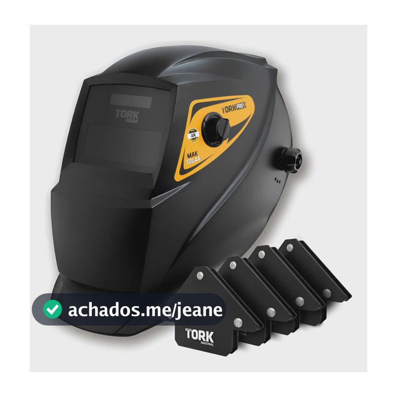 Máscara De Solda Automática 4k Mak Solar + 4 Esquadros Preto