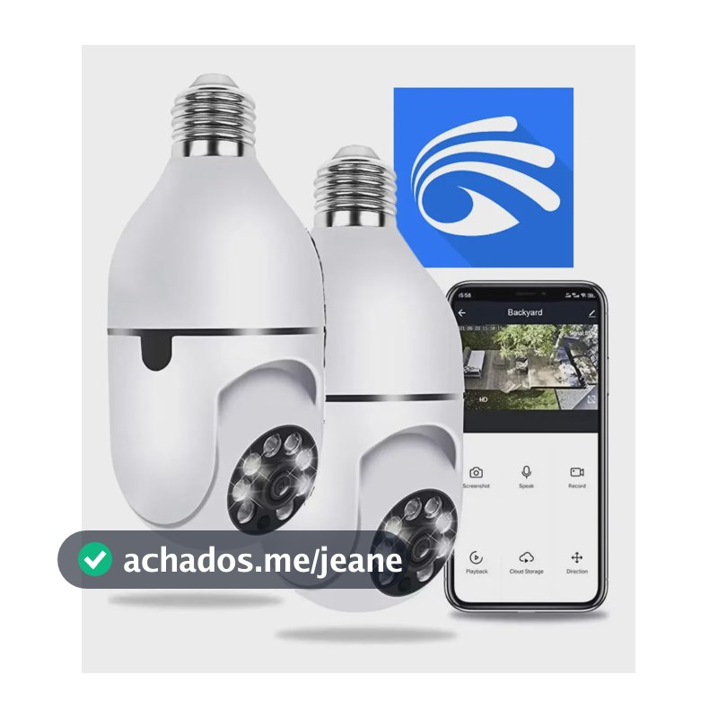Kit 2 Câmera Lâmpada Segurança Wifi App Yoosee Visão Noturna Kit 2 Câmera Segurança Lampada Ip Wifi