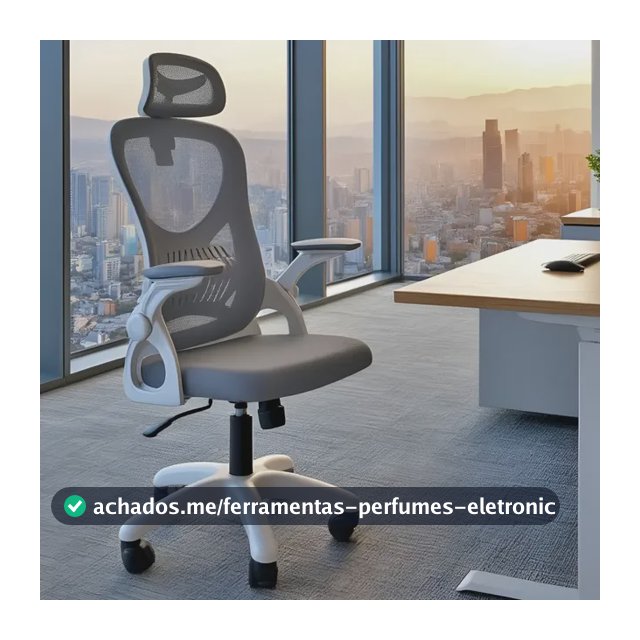 Cadeira De Escritório Columbus Presidente Ergonomica Cinza Mesh