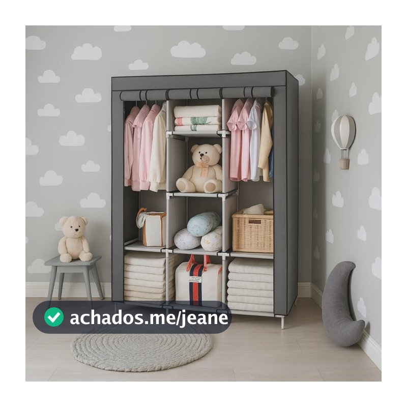 Guarda Roupa Dobrável Multiuso Armário Portátil Organizador Closet Roupeiro E Sapateiro