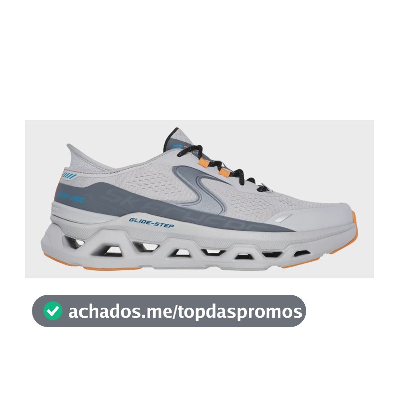 Tênis Masculino Glide Altus Slipin Skechers Cinza Escuro / Cinza Liso 40 Br