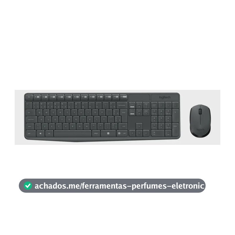 Combo Teclado e Mouse sem fio Logitech MK235 Layout ABNT2